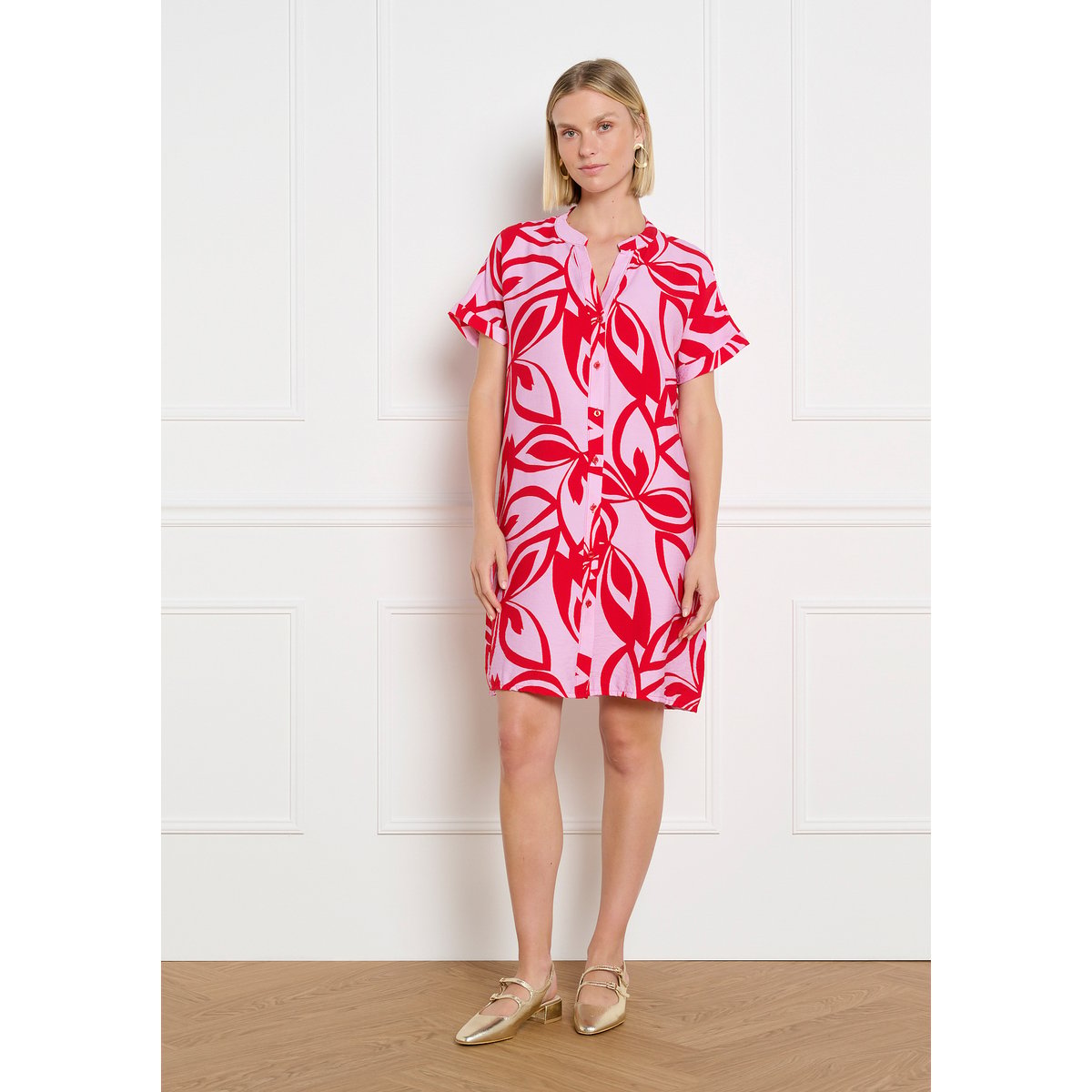 Robe droite à fleurs purple blush, LOLALIZA