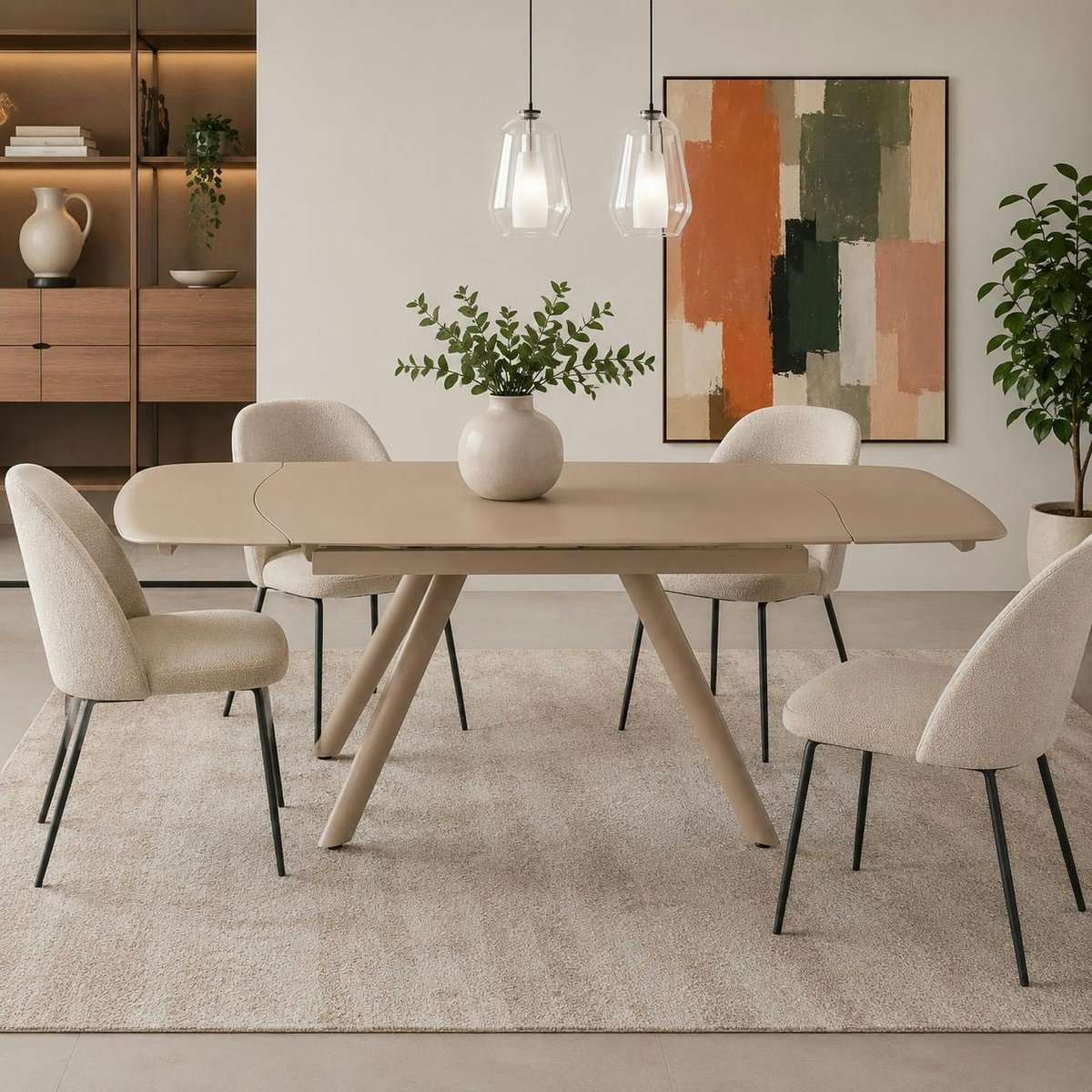 Table extensible en verre 6/8 places ALBA marron, PIER IMPORT