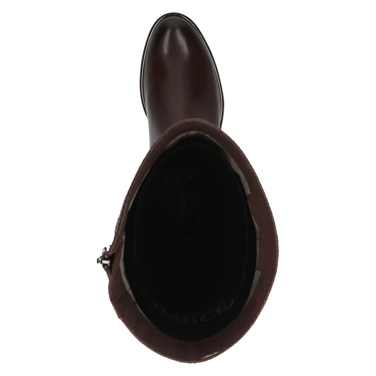 Bottes en cuir marron foncé combiné, CAPRICE