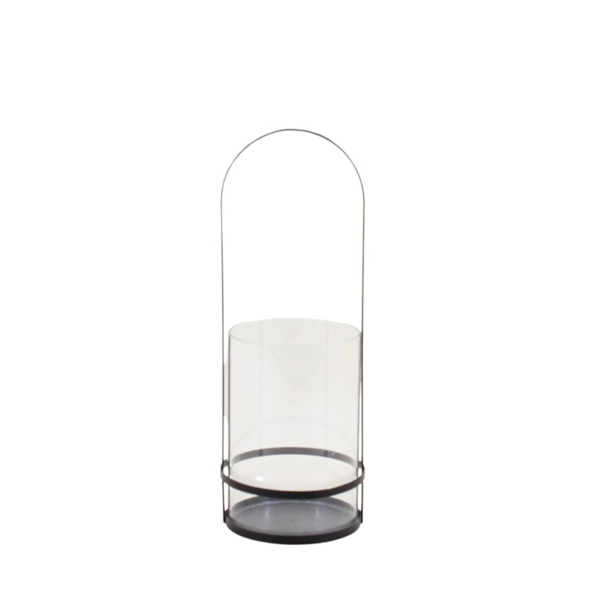 Lanterne en métal et verre 30x10cm noir, ORNAMI