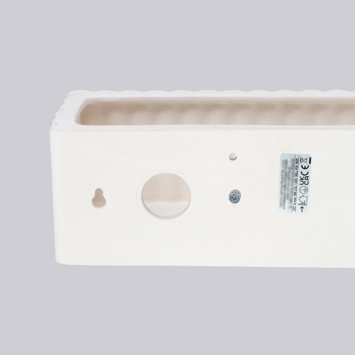 Applique murale Céramique Blanc E27 1 Rigata blanc, EDEN