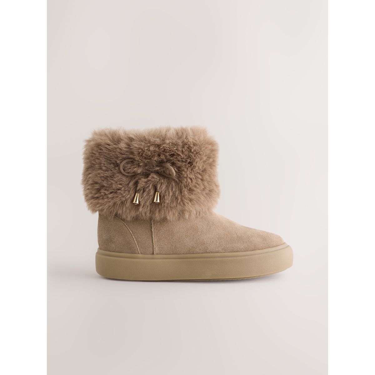 Bottines hydrofuges en daim marron fauve, NEXT