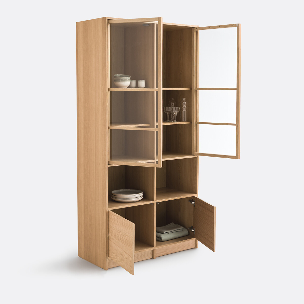 Senssia Modular Bookcase with 4 Doors/2 Compartments oak, LA REDOUTE INTERIEURS