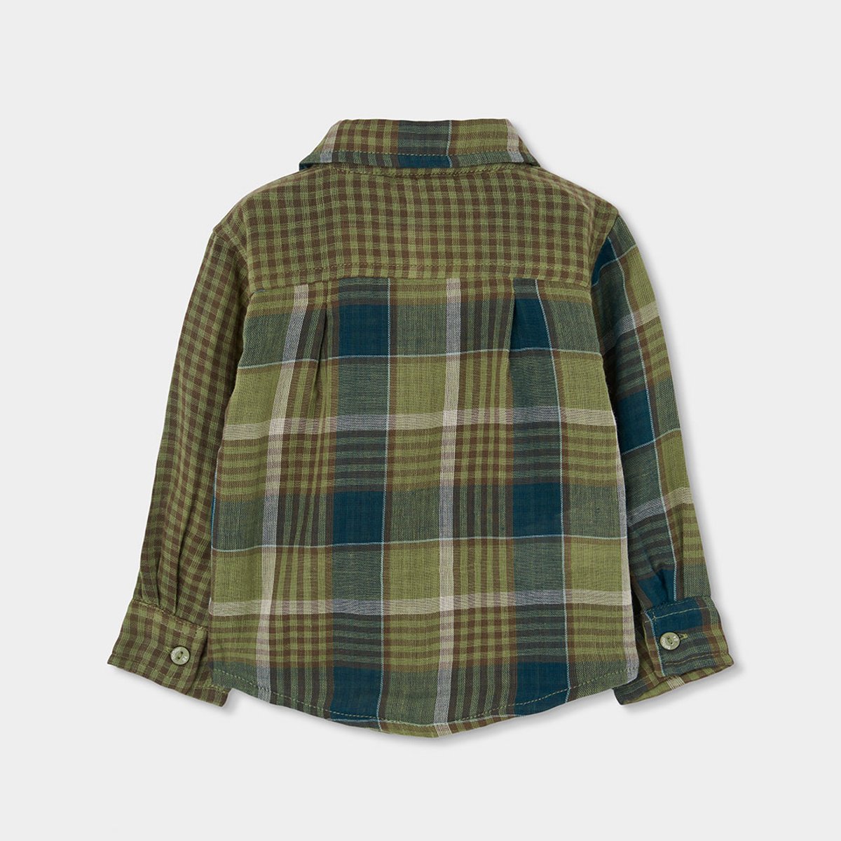 Chemise garçon à carreaux avec patch montagne multicolore, BOBOLI