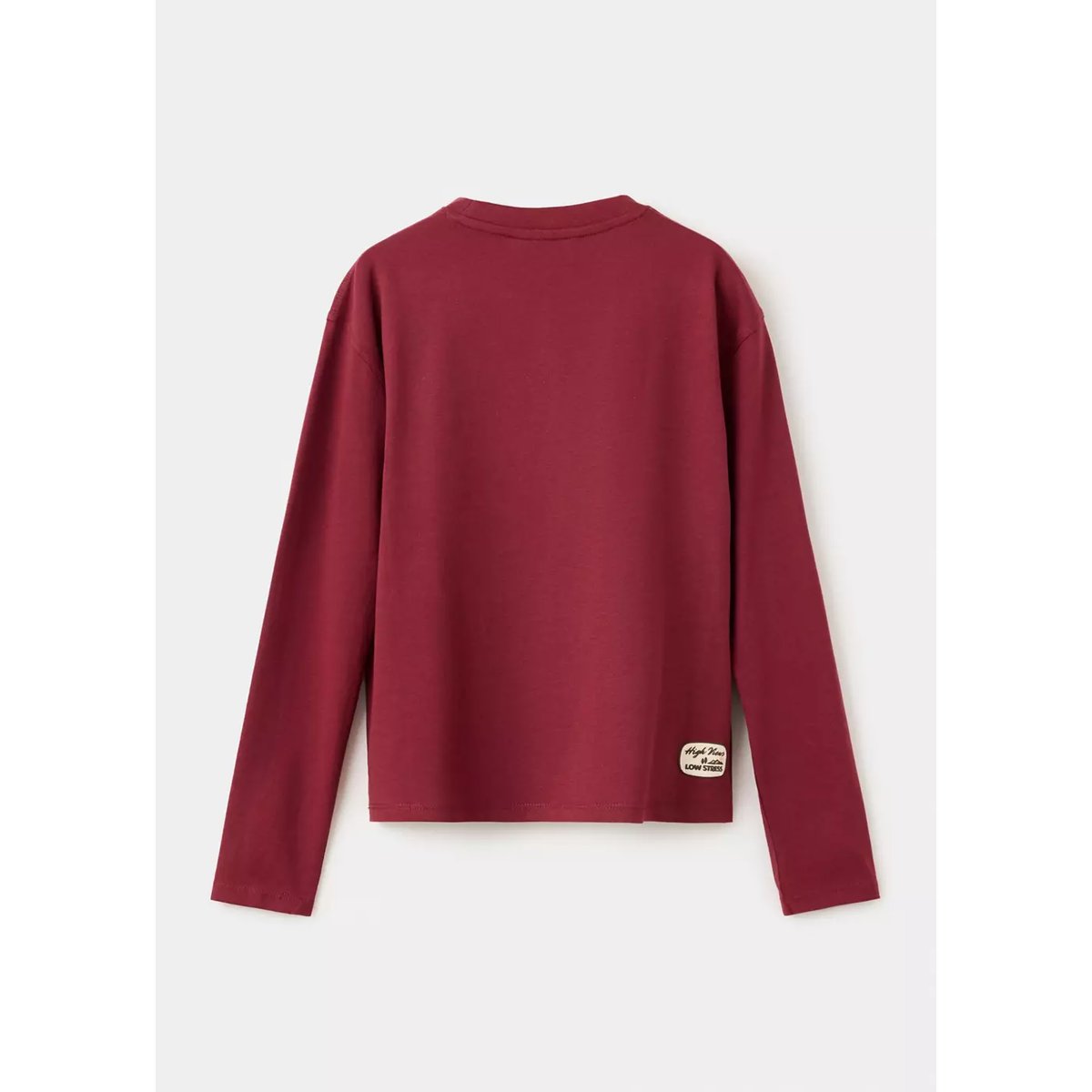 T-shirt coton inscription imprimée grenat, MANGO KIDS