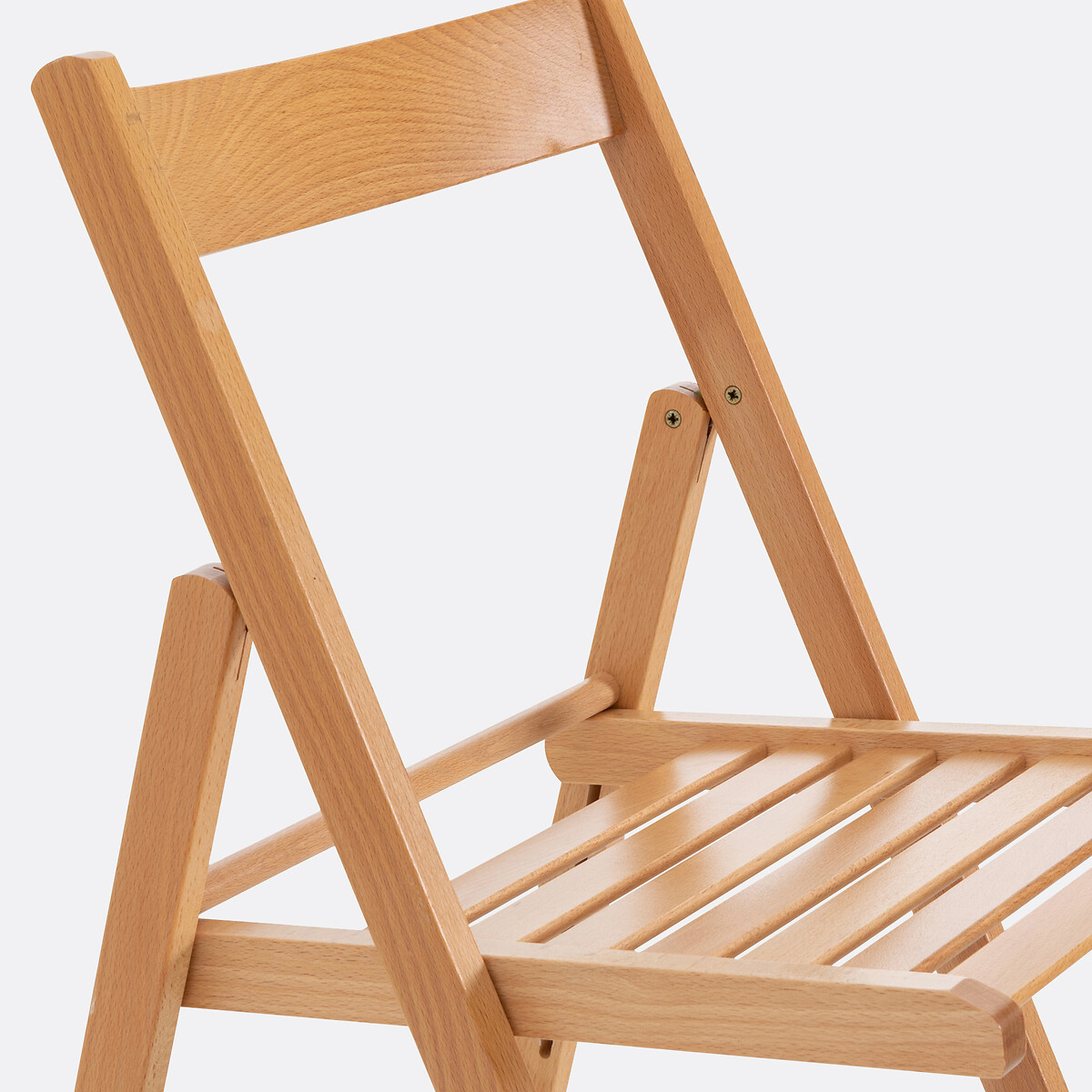 Lot de 2 chaises pliantes, hêtre massif, Yoann naturel, SO'HOME