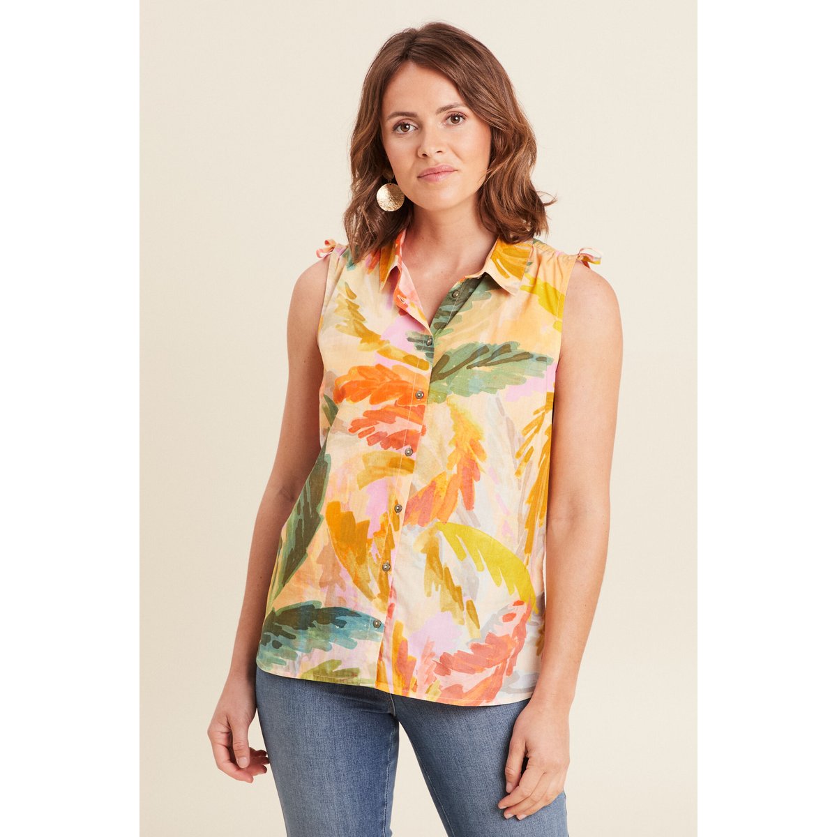 Chemise sans manches en coton multicolore, BREAL