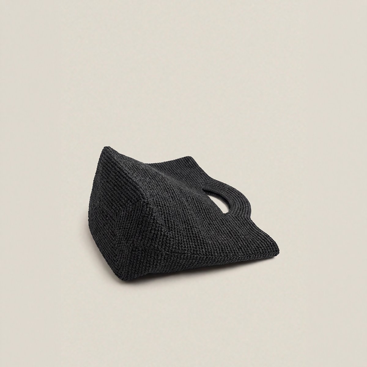 Sac demi-lune tressé FEDOR noir, BENOA
