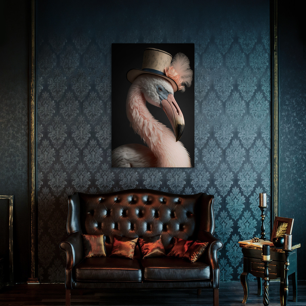 Tableau Sur Toile Portrait Flamant Rose Humanisé ANIMAUX HUMANISÉS tableaux sur toile-rose, CEANOTHE