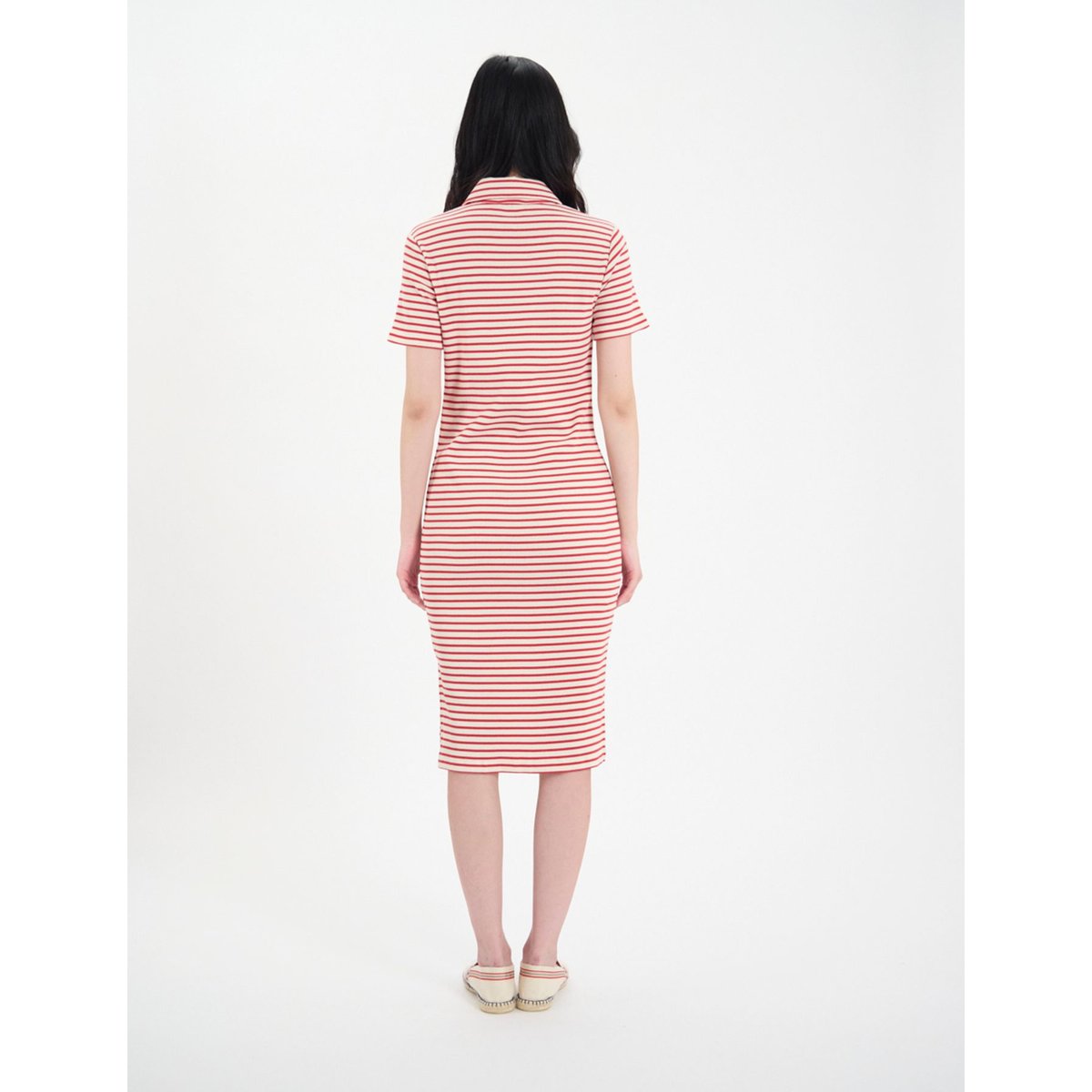 Robe Romane en coton marine red, INES DE LA FRESSANGE PARIS