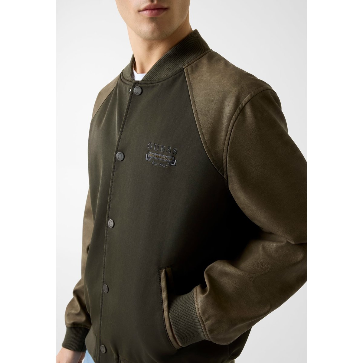 Veste Teddy vert olive, GUESS