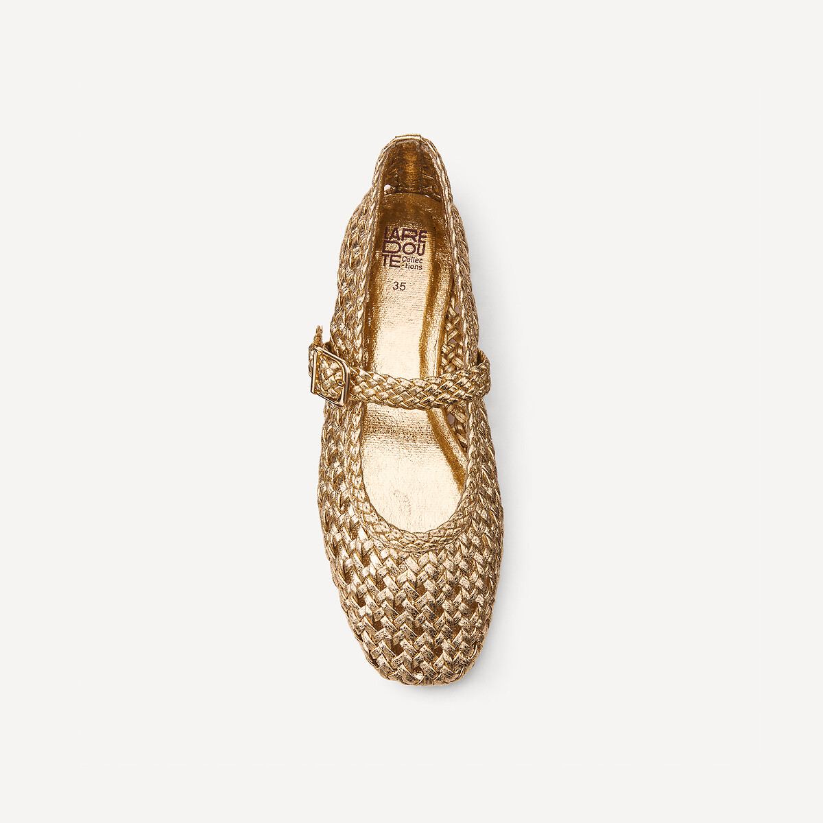 Kids Braided Mary Jane Ballet Pumps gold-coloured, LA REDOUTE COLLECTIONS
