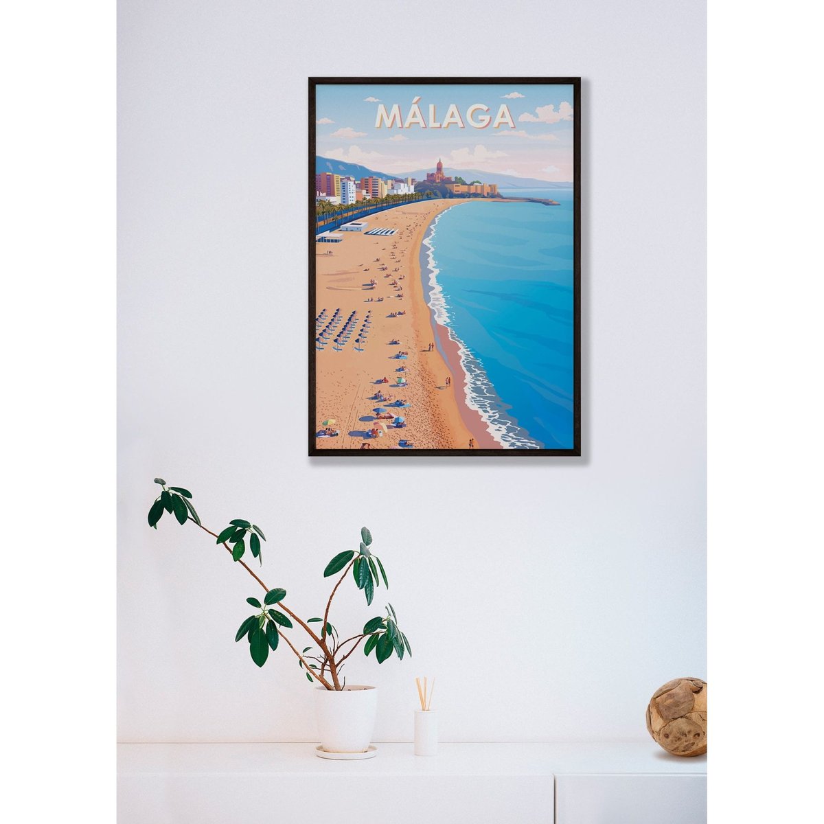 Affiche Málaga blanc, L'AFFICHERIE