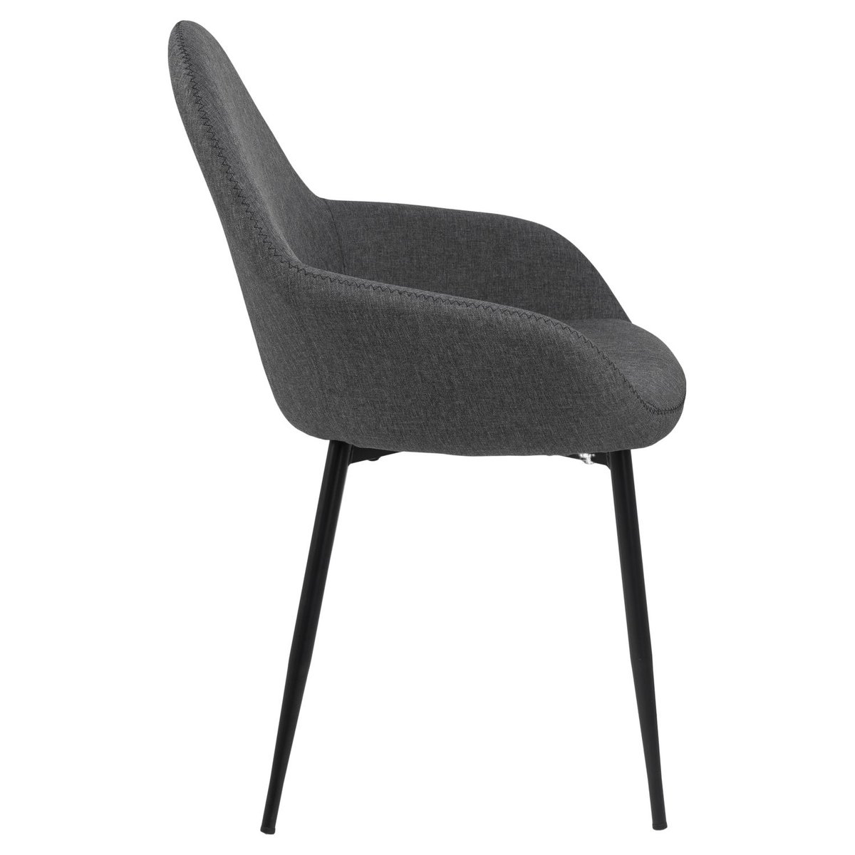 Lot de 2 chaises de salle à manger avec accoudoirs CANDICE noir, TOILINUX