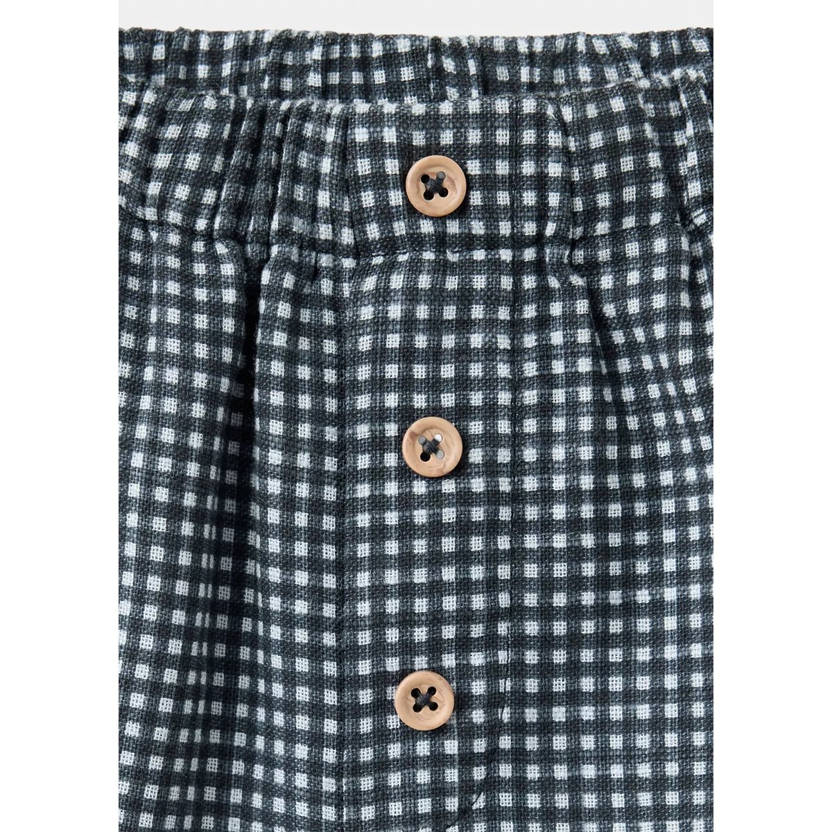 Pantalon taille élastique à carreaux bleu pétrole, MANGO BABY