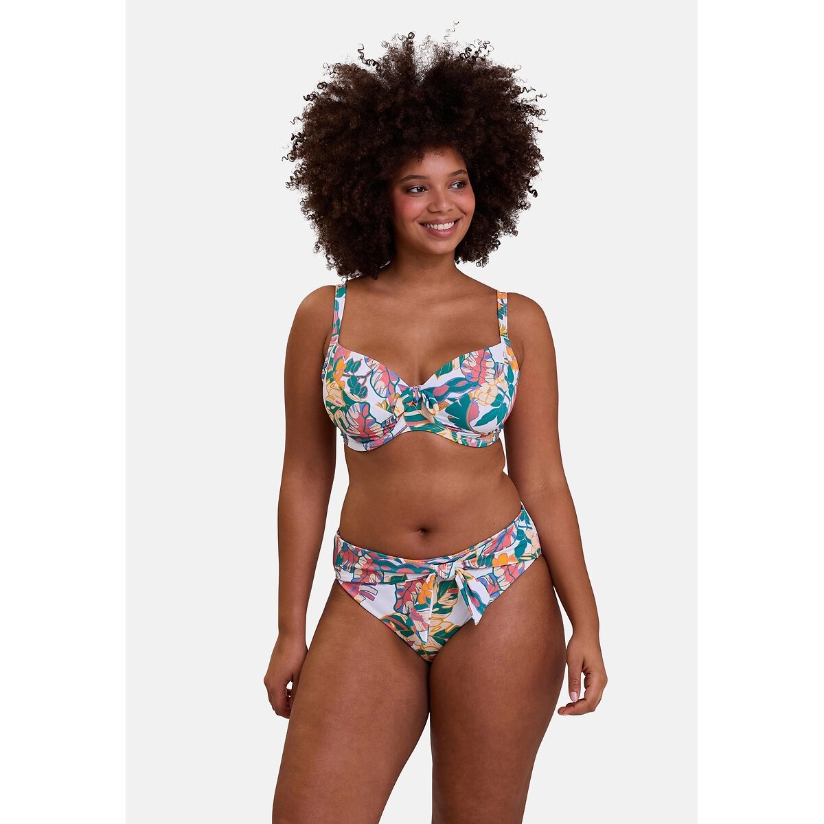 Fiji Swim Briefs white tropical print, SANS COMPLEXE