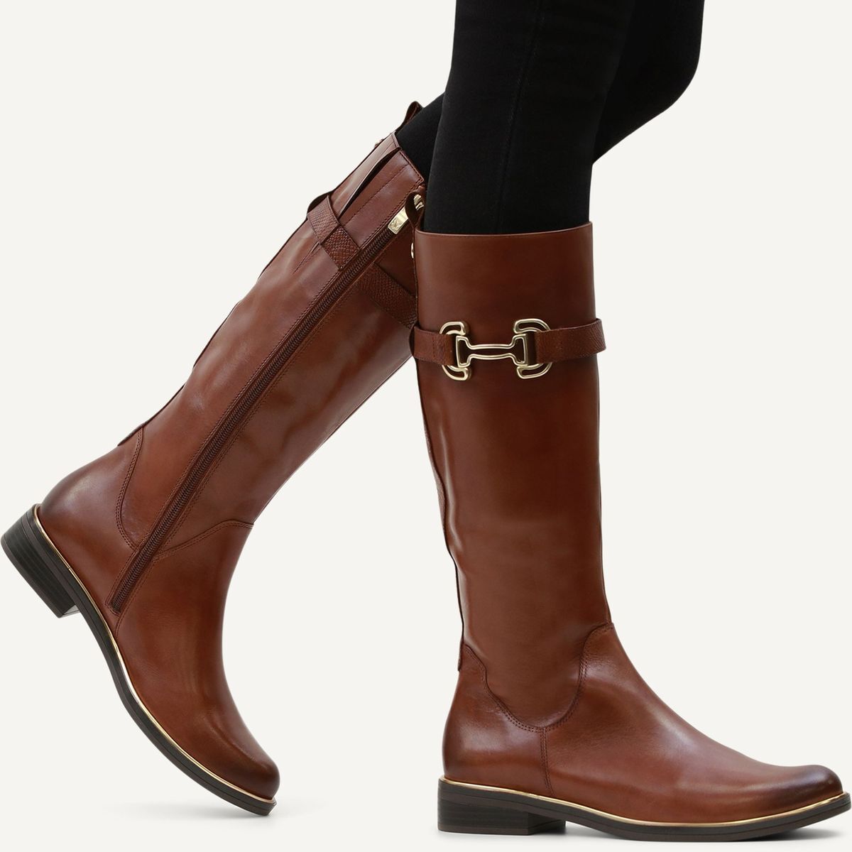 Bottes en cuir marron chocolat nubuck, CAPRICE