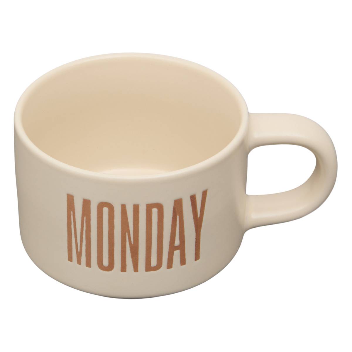 Rack de 5 mugs en grès BREAK TIME marron, ATMOSPHERA