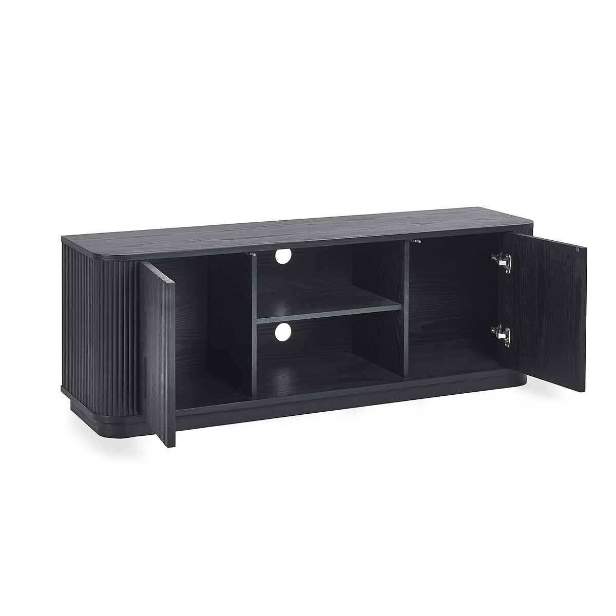 Lucien Fluted Wood TV Unit black, SO'HOME