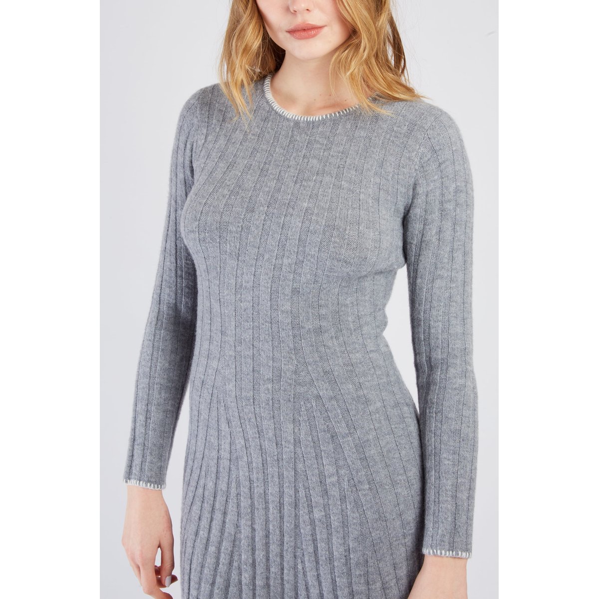 Robe longue en maille CATHERINE gris, DERHY