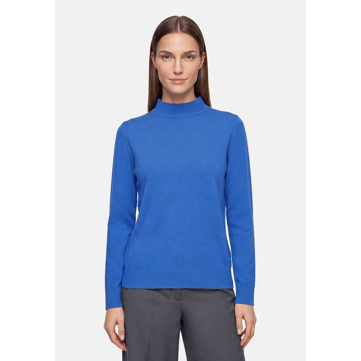 Pull-over en maille basique à col droit electric blue, BETTY BARCLAY