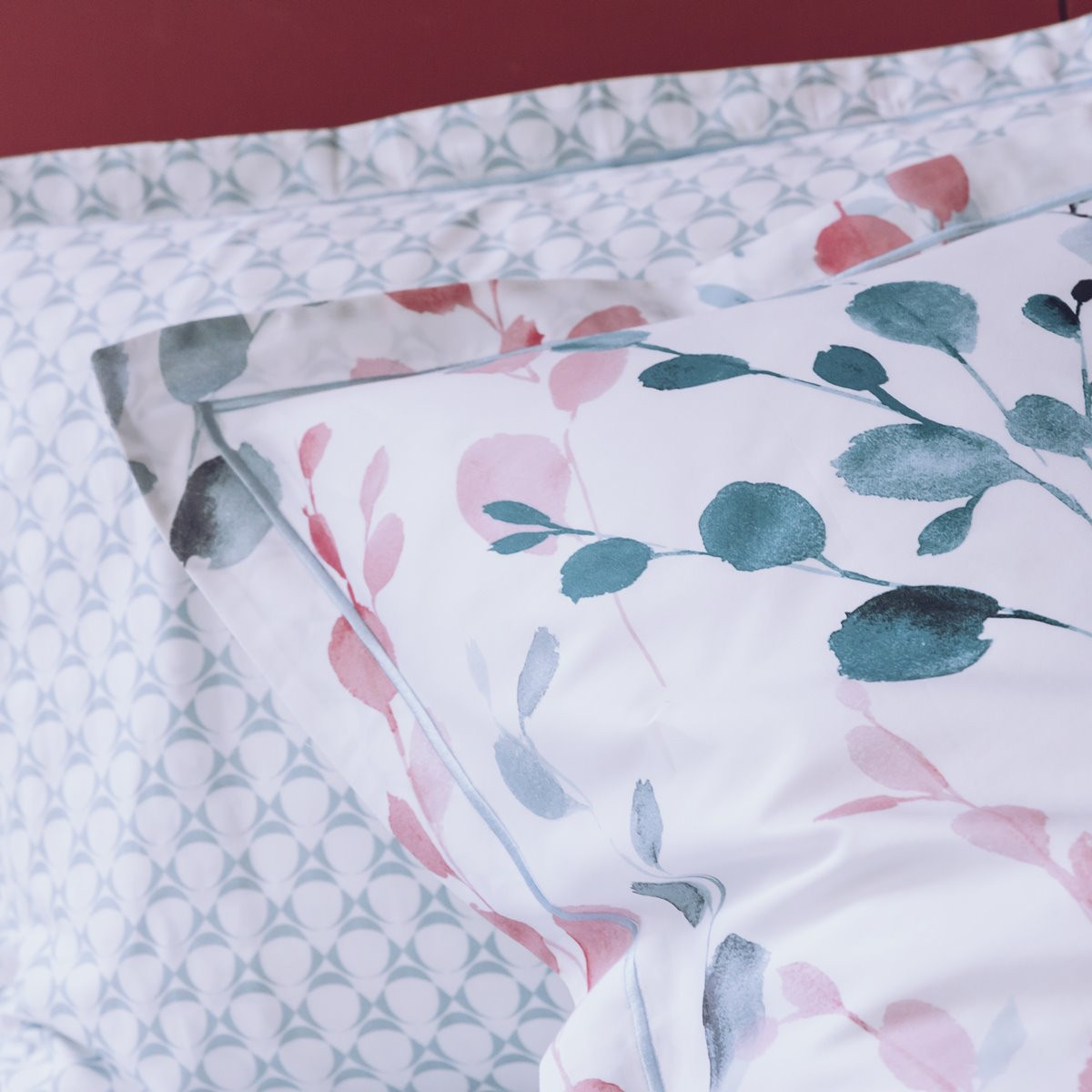 Taie D'oreiller Satin De Coton - SOFIA motifs, TRADITION DES VOSGES