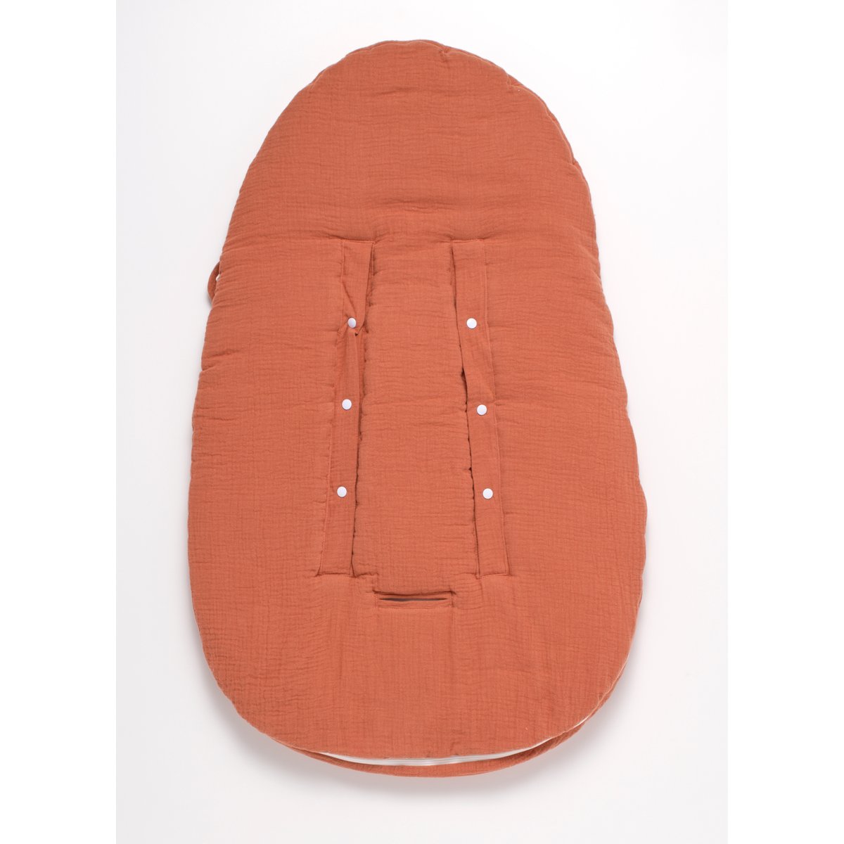 Nid d'ange bébé 5 attaches en double gaze de coton rouge, SAUTHON
