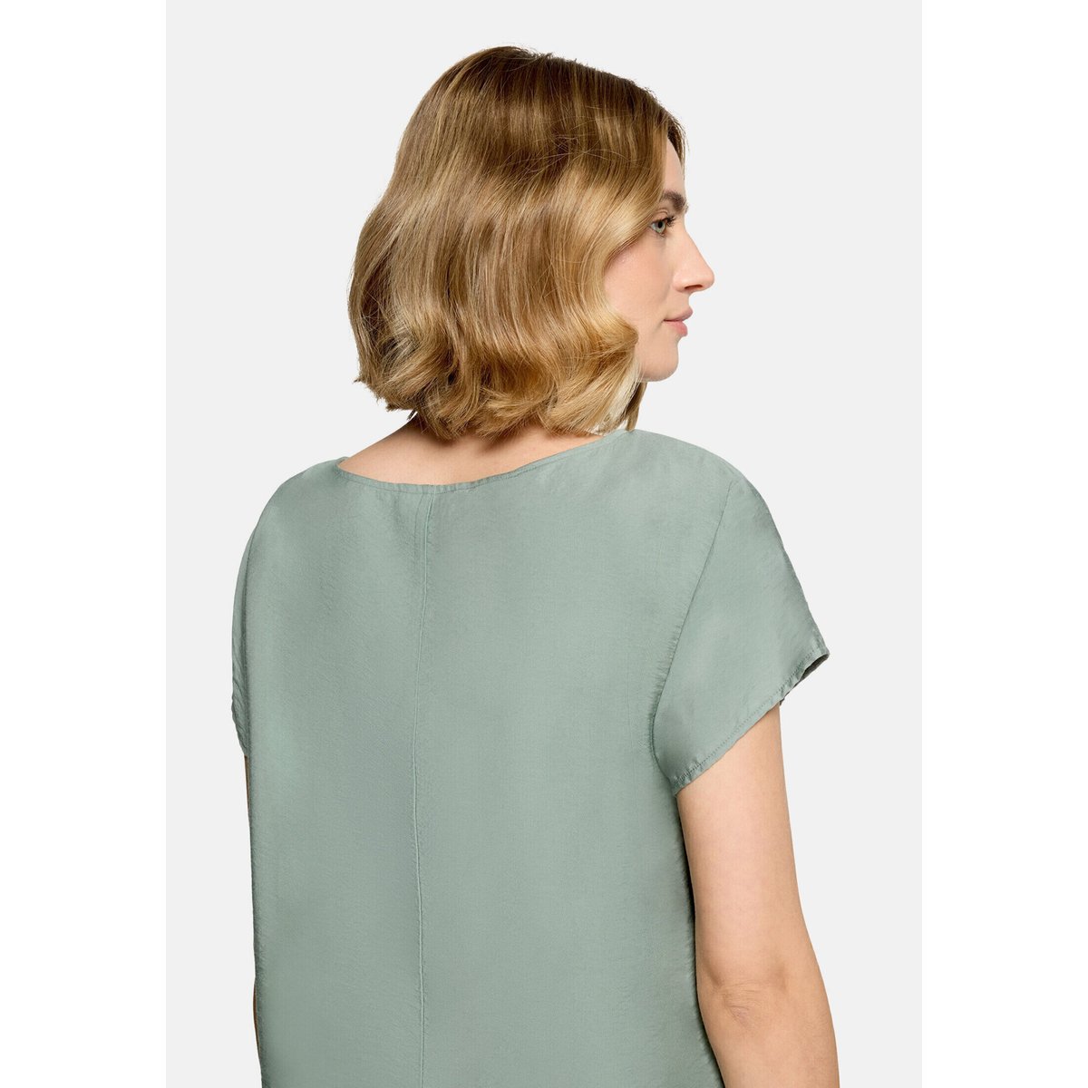T-shirt façon blouse unicolore chinois green, BETTY BARCLAY