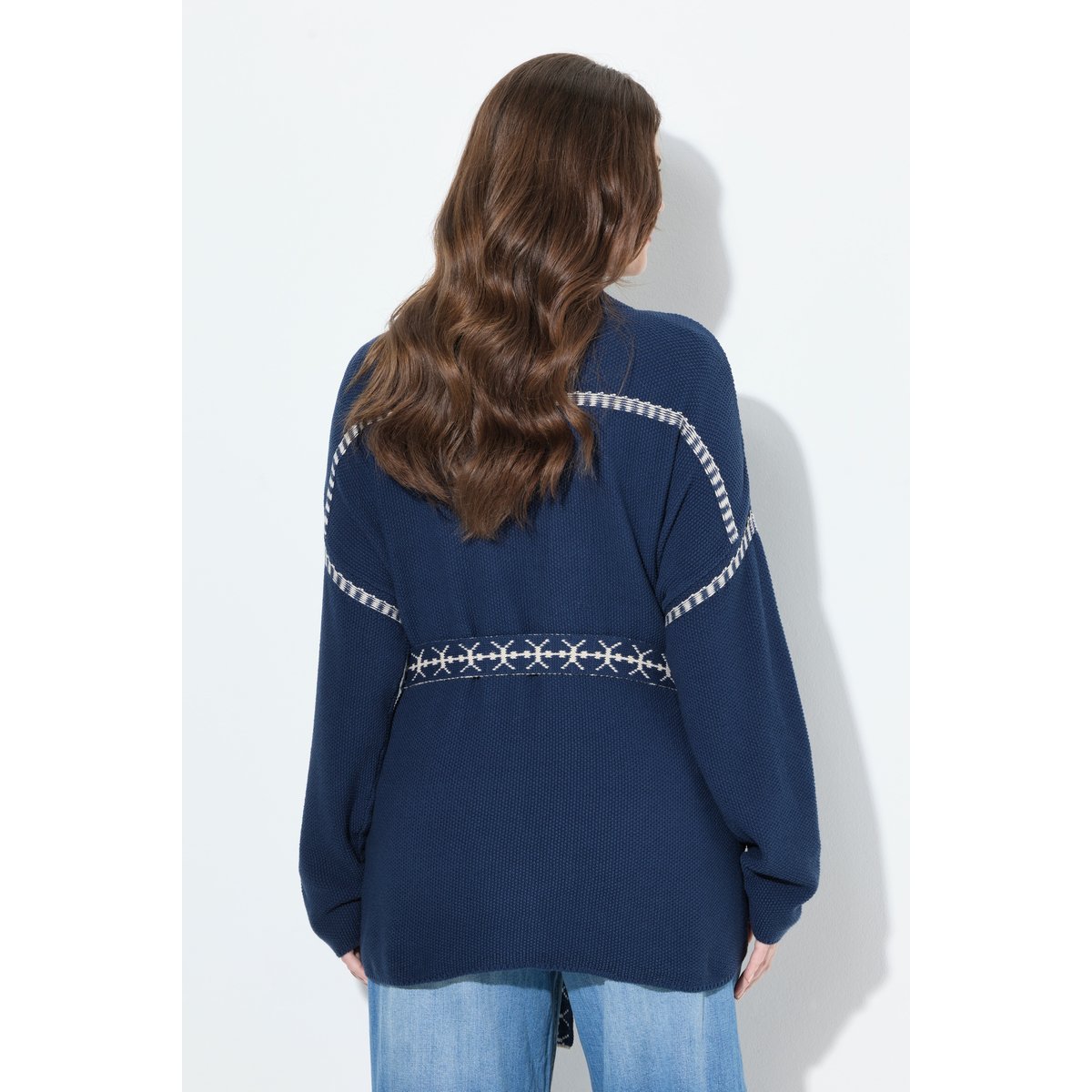 Cardigan oversize à manches longues bleu encre, ULLA POPKEN