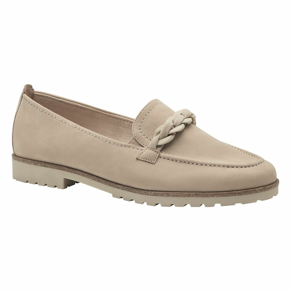 Mocassins en cuir taupe, TAMARIS