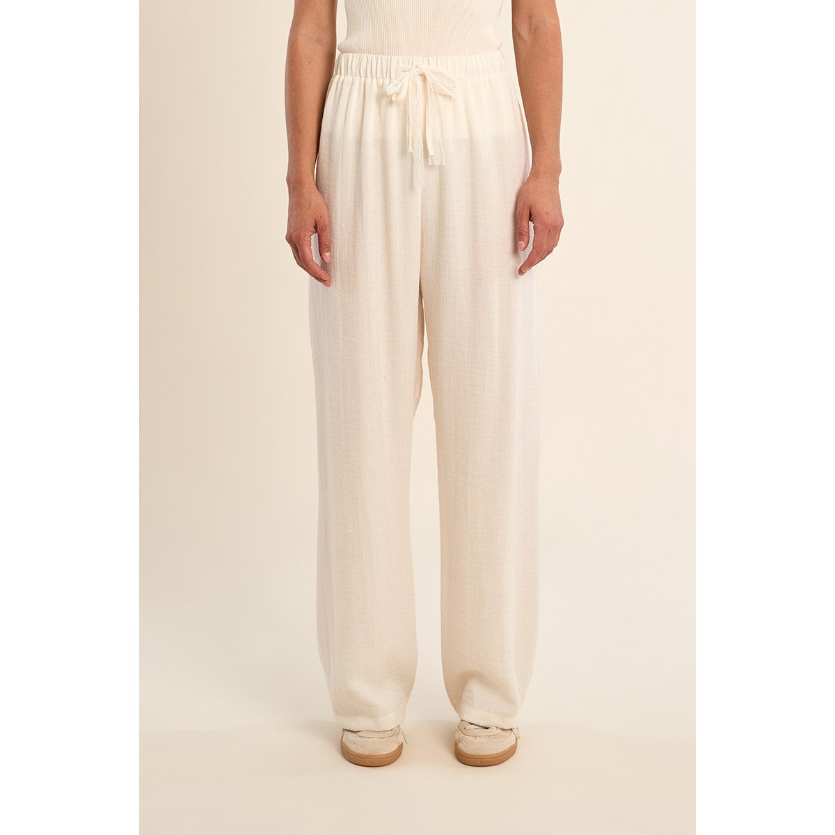 Pantalon fluide, taille haute offwhite, MOLLY BRACKEN