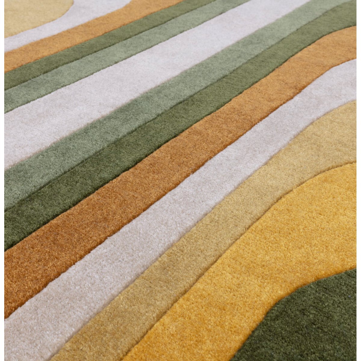 Tapis salon et chambre moderne style rétro TIPPY vert, NOVATREND