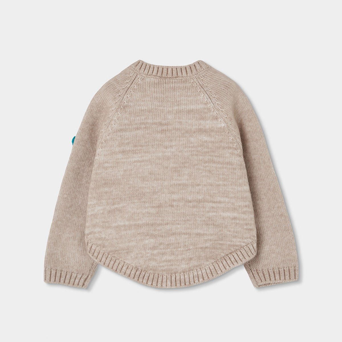 Pull fille avec fleurs au crochet beige, BOBOLI