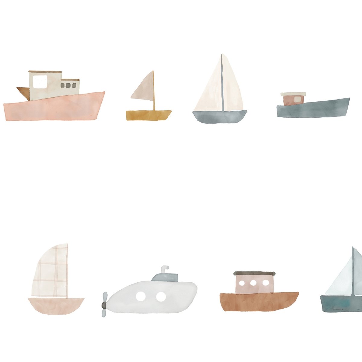 Sticker frise murale Bateaux multicolore, MIMI'LOU