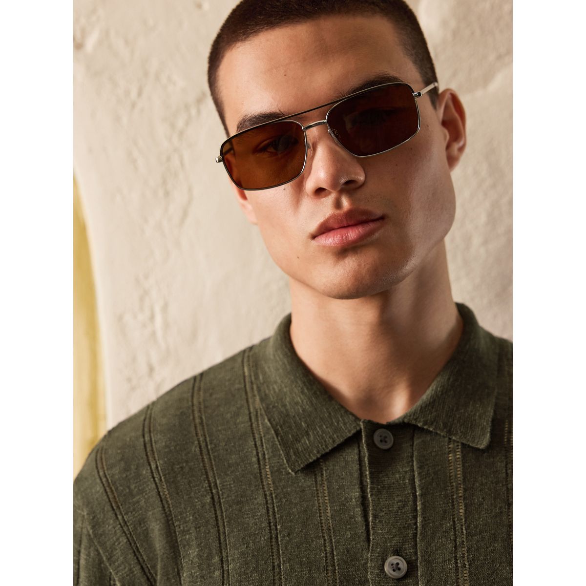 Lunettes de soleil aviateur argent, NEXT