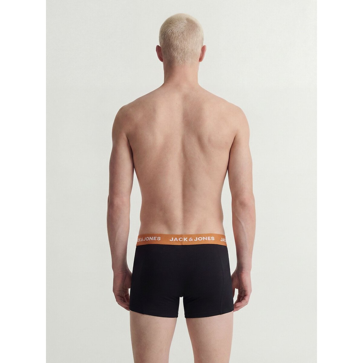 Lot de 5 boxers unis noir + ceint. multicolore, JACK & JONES