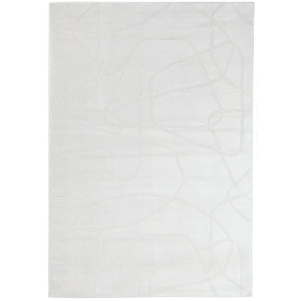 Tapis moderne tissé plat BANQUISE blanc, NOVATREND