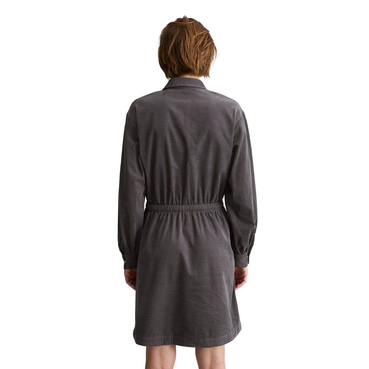 Robe en velours côtelé fin, coupe classique en coton biologique gris, MARC O’POLO DENIM