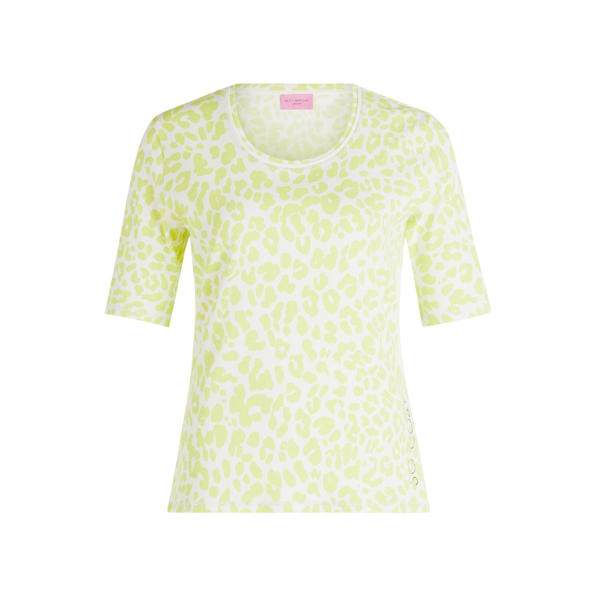 T-shirt basique de texture côtelée cream/green, BETTY BARCLAY