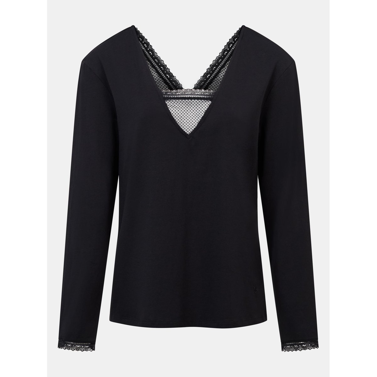 T-shirt manches longues ROMANCE noir, CHANTELLE