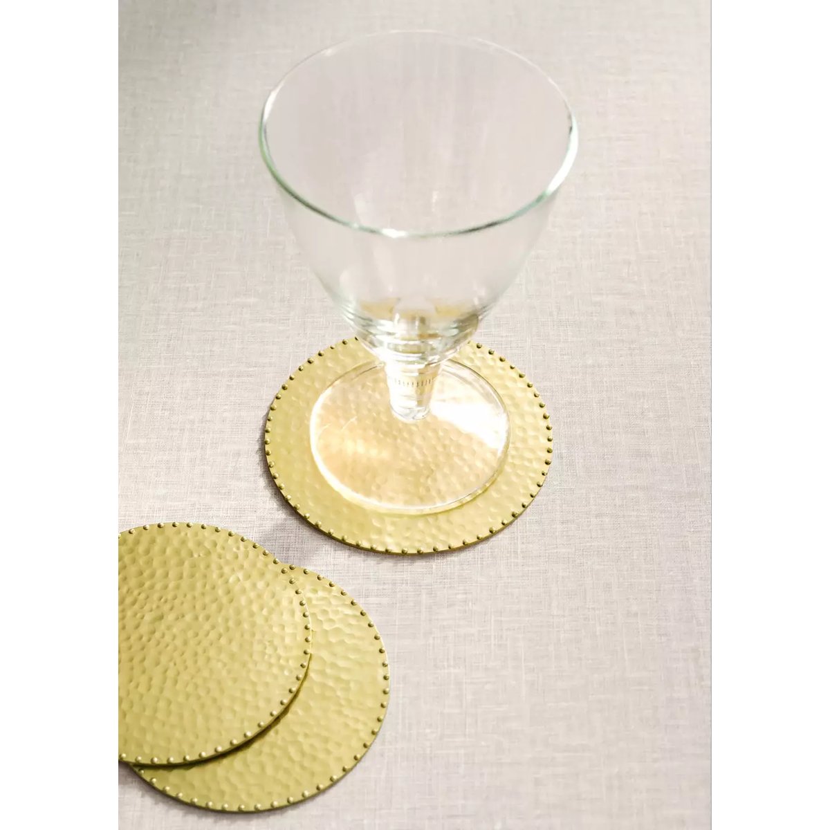 Sous-verre en acier inoxydable texturés or, MANGO HOME