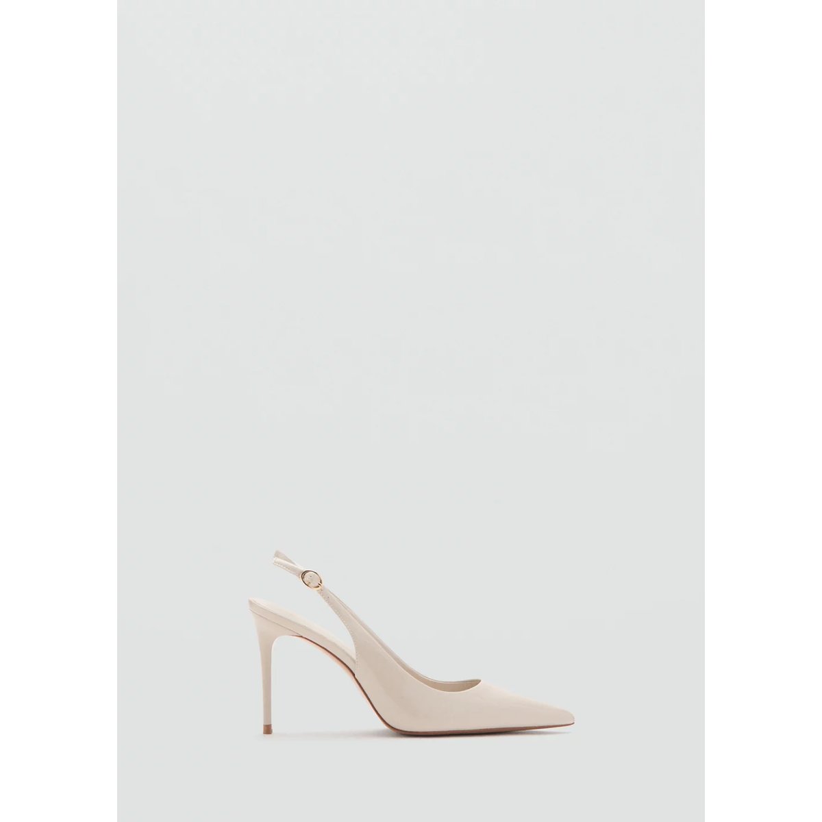 Chaussures vernies à talon écru, MANGO