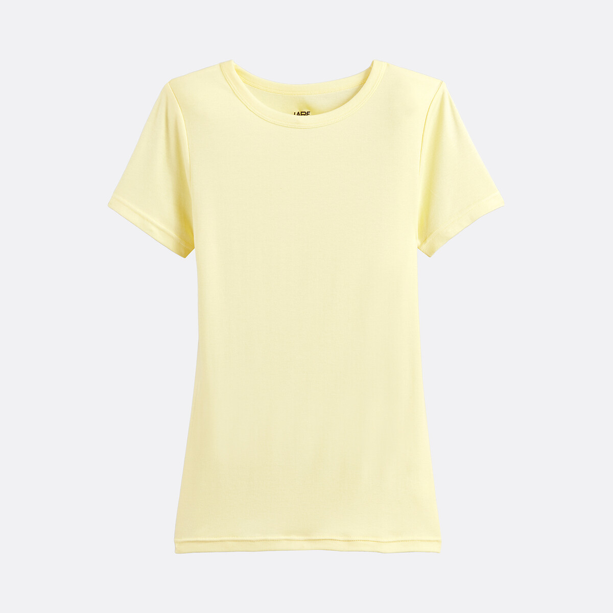 T-shirt col rond, manches courtes jaune, LA REDOUTE COLLECTIONS