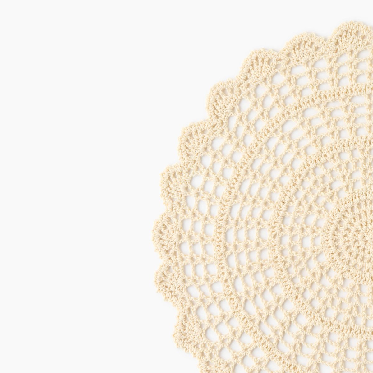 Set de table rond en crochet, D38cm off white, MONOPRIX
