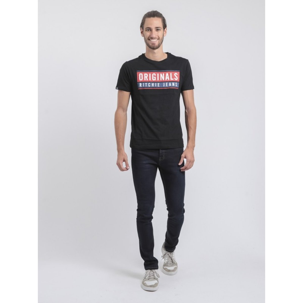 T-shirt Col Rond Pur Coton Janville noir, RITCHIE