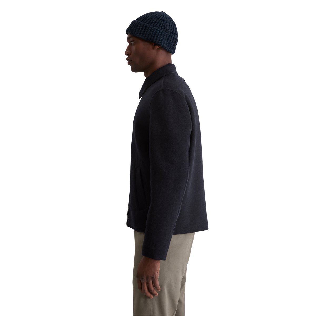 Veste en laine réversible regular en laine double face compacte bleu foncé, MARC O'POLO
