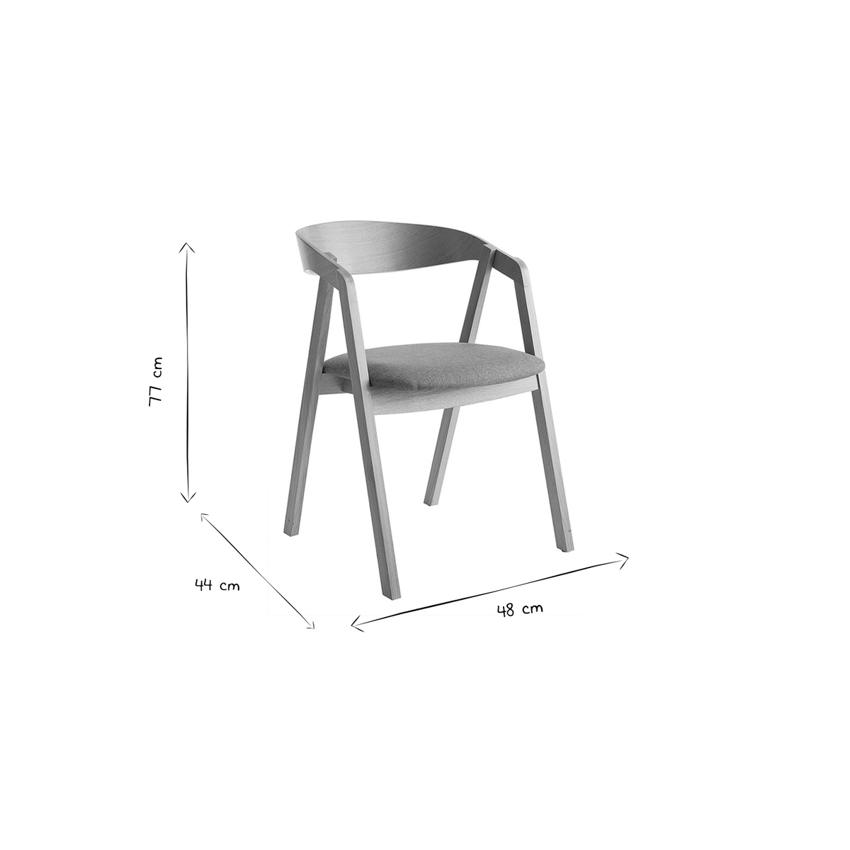 Chaises scandinaves empilables (lot de 2) LOVA chêne clair, MILIBOO