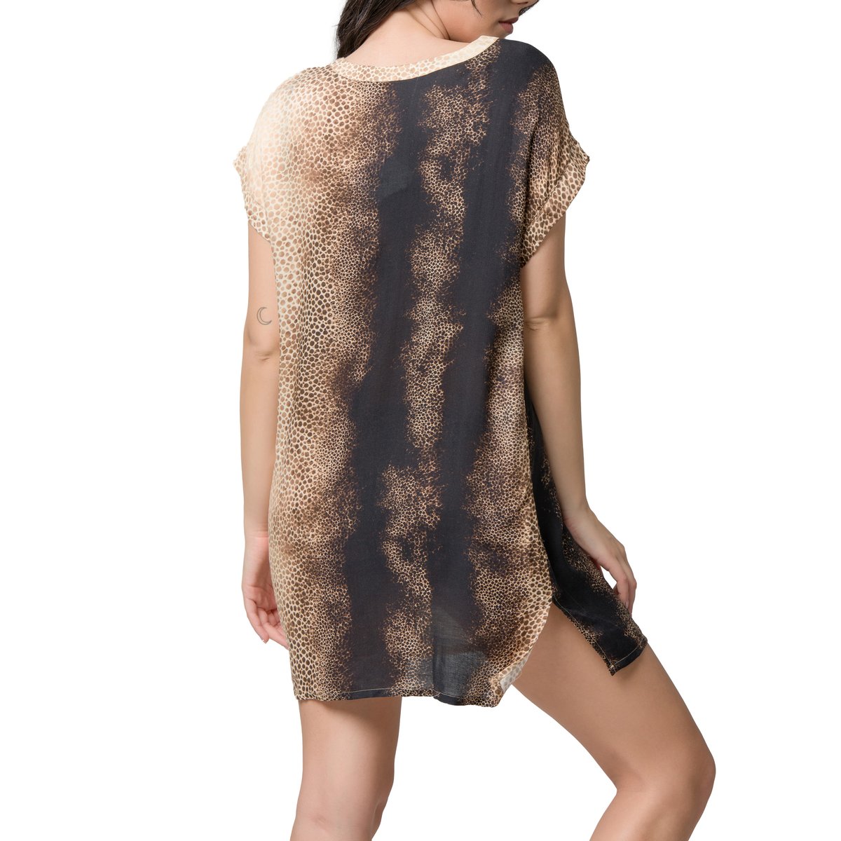 Robe courte de plage Savannah imprimé, LUNA SPLENDIDA