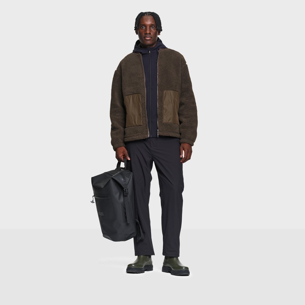 Blouson bomber sherpa détails contrastants zippé bois, AIGLE