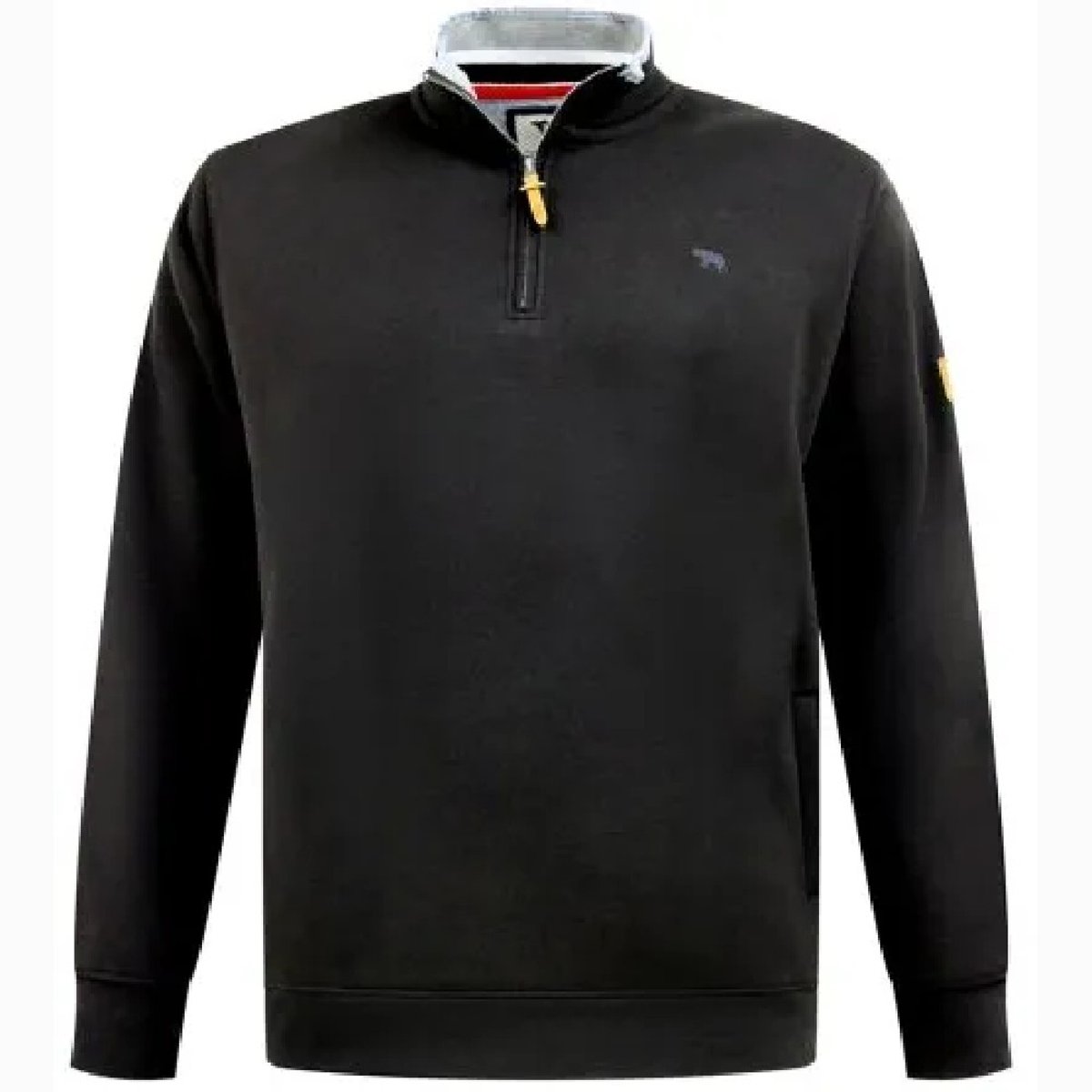 Sweat à col montant zippé motif/style logo brodé RUSSEL noir, DUKE